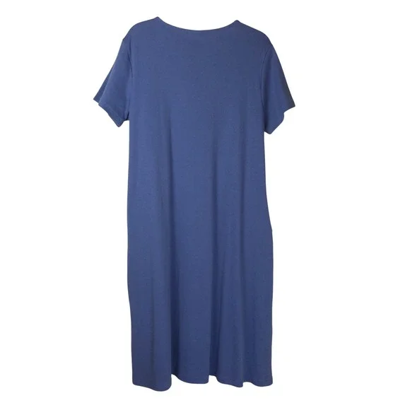 Blair Womens Cat and Yarn Embroidered Shirt Dress Size M Blue Grandmacore Whimsy - Picture 2 of 11